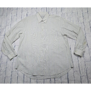 Duemila Sandro Zanella MENS 17.5 Shirt Button Italian Long Sleeve Striped Italy